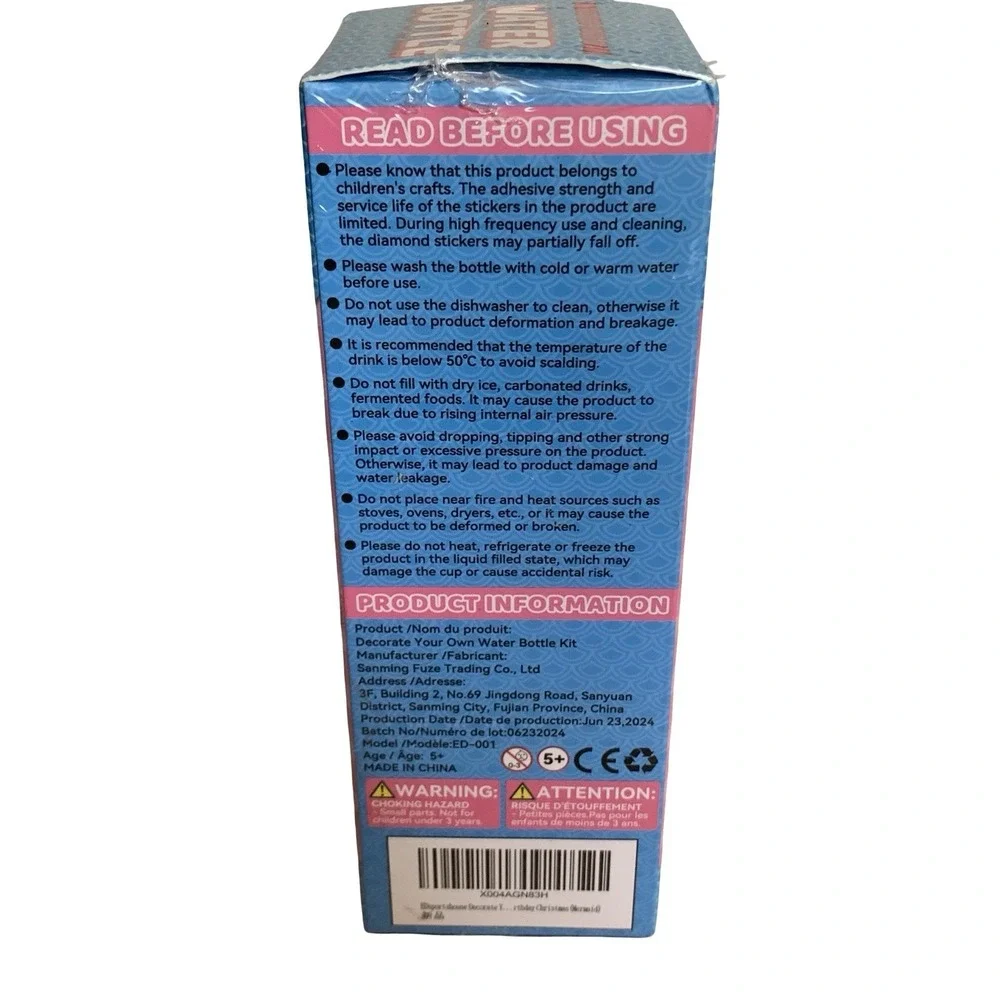 Joyfy Decorate Your Own Water Bottle Craft Kit Mermaid Diamond Art 21oz NEW